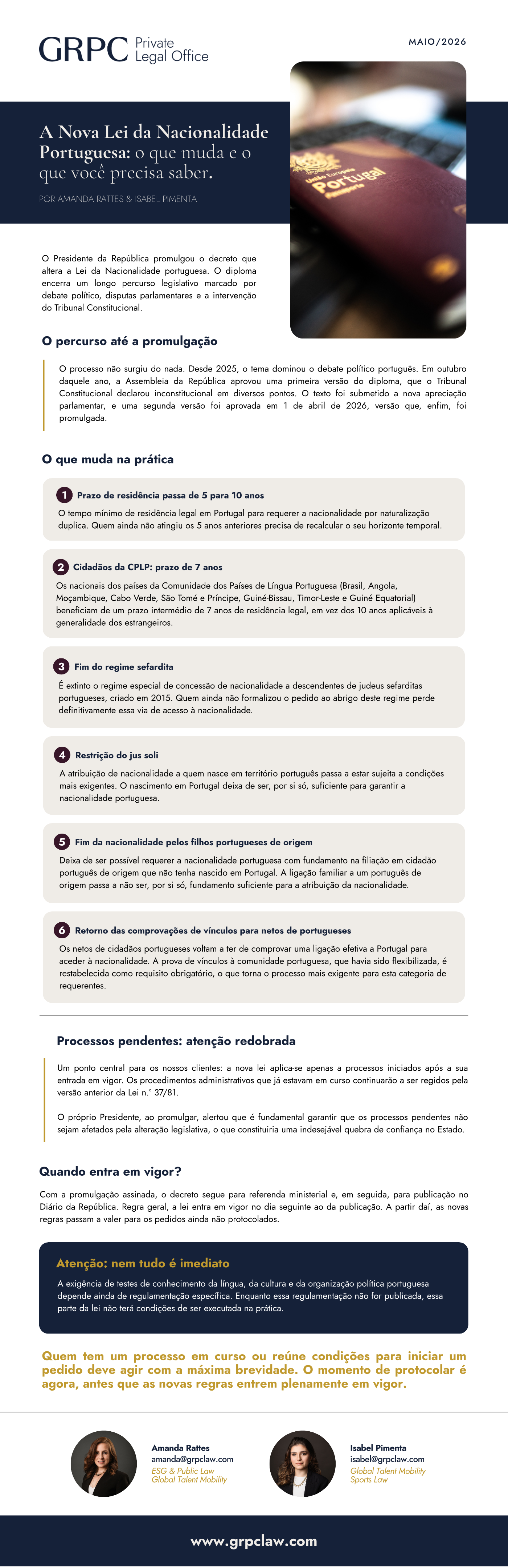 Pré-visualização: A Nova Lei da Nacionalidade Portuguesa: o que muda e o que você precisa saber.